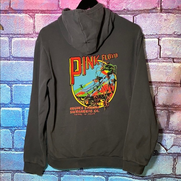 Vintage Pink Floyd Graphic Men's Hoodie Small Embroidered  Black Marine Layer - Picture 1 of 8